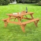 Gardenised Outdoor Wooden Patio Deck Garden 6-Person Picnic Table, for Backyard, Garden, Stained QI004434.ST - alternate 2